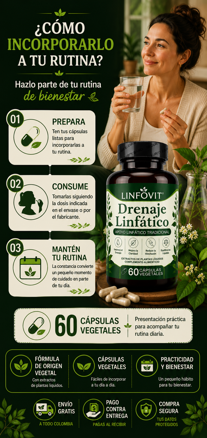 LINFOVIT - 🌿 2 FRASCOS EN 1 — ¡SOLO $79.900! 60 cápsulas vegetales para acompañar tu rutina de bienestar