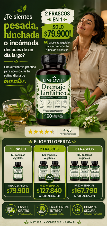 LINFOVIT - 🌿 2 FRASCOS EN 1 — ¡SOLO $79.900! 60 cápsulas vegetales para acompañar tu rutina de bienestar