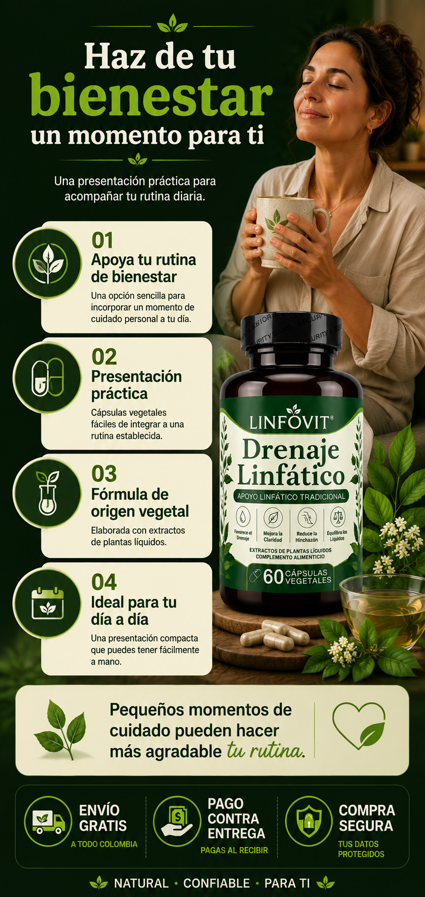 LINFOVIT - 🌿 2 FRASCOS EN 1 — ¡SOLO $79.900! 60 cápsulas vegetales para acompañar tu rutina de bienestar