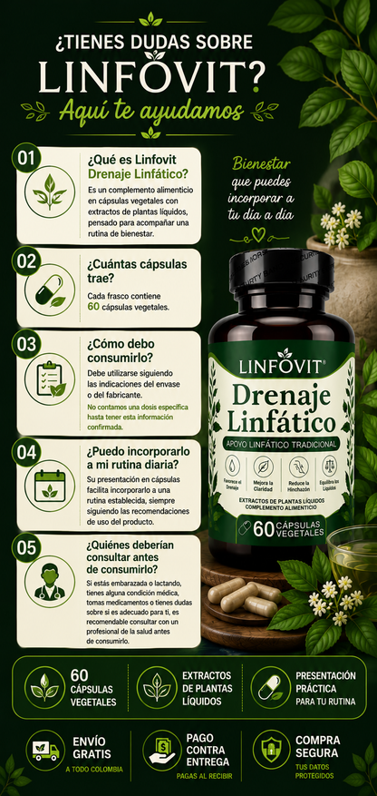 LINFOVIT - 🌿 2 FRASCOS EN 1 — ¡SOLO $79.900! 60 cápsulas vegetales para acompañar tu rutina de bienestar